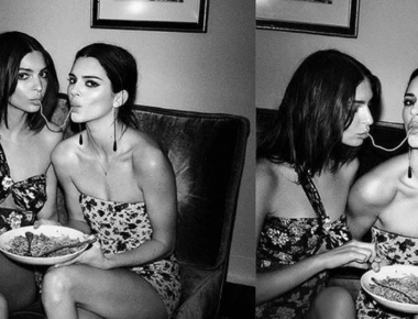 Jenner και Ratajkowski τρώνε το ίδιο μακαρόνι αλά... Λαίδη και Αλήτης (φώτο)